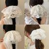 Scrunchie de Encaje Blanco Suave Flor para el Cabello Extra Grande Estilo Coreano para Mujer Goma para el Cabello de Alta Gama Accesorios para el Cabello Venta al por Mayor