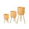 Soporte de Flores Tejido de Bambú, Soporte de Flores de Madera, Soporte de Plantas Verdes de Piso, Macetero de Balcón, Soporte de Flores de Balcón Tejido a Mano de Madera Maciza, Certificación Transfronteriza