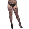Medias Sexy Transfronterizas Europeas y Americanas Medias Sexy Jacquard Sin Quitar Tirantes Medias de Red Negras Venta al por Mayor Talla Grande