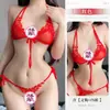 Nuevo Sexy Traje de Tres Puntos de Encaje de Lin Linyi, Femenino Pecho Pequeño, Lencería de Pura Pasión, Archivo Abierto Caliente y Apasionado 2056
