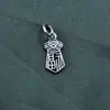Pingente de Prata Esterlina S925 Marca Xiaofu com a Palavra "Fu" Pingente Pequeno Redondo com a Palavra "Fu" Pingente de Saco de Dinheiro Pingente de Trevo de Quatro Folhas com a Palavra "Fu"