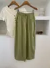 Calças femininas slim com barra curva 2026 verão estilo coreano caimento relaxado cropped calças de vovó calças frescas Lyocell Tencel