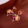 Pendientes de perla geométrica con flor de diamante y aguja de plata incrustada, elegantes, retro, de lujo, de estilo francés, versátiles y de alta gama para mujer.