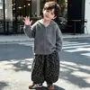 Conjunto de Otoño e Invierno para Niños 2026 Nuevo Estilo Moda para Niños Sudadera con Capucha Cardigan Estampado de Leopardo Pantalones Largos Conjunto Deportivo de Dos Piezas