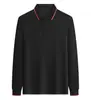 Camisa polo de seda helada ropa de trabajo manga larga logo personalizado estampado otoño e invierno grupo corporativo evento de negocios camiseta de trabajo