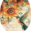 Funda de Inodoro de Tela de Mármol con Flores de Plantas Transfronterizas Juego de 2 Piezas Cubierta Protectora de Baño para el Hogar Fabricante Venta al por Mayor