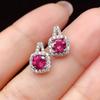 Pendientes de turmalina roja con imitación de diamantes, venta en línea en vivo de celebridades, nuevos, de moda para mujer, aretes Caibao, joyería para las orejas.