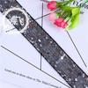 4,2cm Lantejoulas Empilhadas Bordado Recorte Código de Barras Renda Decorativa de Gaze Roupas Calças Renda Bordada com Lantejoulas