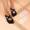 Calcetines Invisibles de Boca Baja para Mujer, Calcetines Tipo Barco Cruzados sin Talón, Calcetines Finos de Encaje Absorbentes de Sudor de Algodón para Pantorrilla