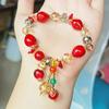 Directo de fábrica Año Nuevo cuentas rojas de azufaifo piedra Conejo de Jade pulsera de cristal explosiones en vivo año del conejo pulsera de cuentas rojas de concha mujer