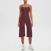 Nuevo Estilo Tirantes Finos Espalda Bonita Camiseta sin Mangas de Yoga Cintura Alta Secado Rápido Casual Cropped Pantalones de Pierna Ancha Conjunto de Ropa de Yoga para Exteriores Mujer