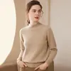 Outono e Inverno 2026 Novo Estilo Estilo Simples Gola Meia-Alta Borda Enrolada Tricô de Caxemira Espessado Versátil Suéter Camada de Base Feminina