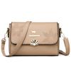 Bolsa feminina cross-border 2025, nova bolsa de couro macio, elegante, transversal, pequena, quadrada, ideal para viagens diárias, bolsa para mãe de meia-idade