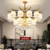 Nuevo Candelabro de Estilo Chino Imitación Madera Maciza Luz Lujo Ligero Estilo Chino Simple Moderno Restaurante Dormitorio Atmosférico Villa Hotel Lámpara de Sala de Estar