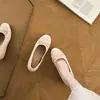 Sapatos femininos estilo doce com laço em padrão de losangos, coleção outono 2026, com aumento interno de altura, corte baixo, bico redondo, estilo sapatilha, sapatos de mãe