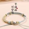 Pulseira Fivela da Paz Corda Trançada DIY Feito à Mão Produto Semi-Acabado Usável Ano do Zodíaco Dourado Pulseira de Corda Vermelha para Mulheres