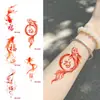 Pegatinas de Tatuaje de Carácter de Fortuna Estilo Chino para Mujeres, Impermeables, de Larga Duración, Coloridas, Estilo Chino Tradicional, Alto Valor Estético, para Brazos, Muñecas y Cuellos, Diseño Simple