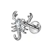 Piercing G23 liga de titânio full-body 5 brincos de zircônia marquise, pino de cartilagem de titânio, rosca interna 0.9, base reta, haste de 8mm