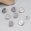 Plata de ley S925 carácter Xi accesorios redondos vintage desgastados botón Xi redondo accesorios material de cuentas hecho a mano para manualidades joyería
