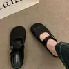 Sandálias de Verão Femininas com Tela e Biqueira Aberta para Uso Externo 2026 Novas Sapatilhas Meias Planas Vazadas Respiráveis Estilo Francês Slip-On