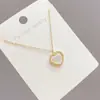 Colar Coração de Pêssego Concha Corrente de Clavícula Fritillaria Menina Francesa Nicho Elegante Simples Popular na Internet choker Colar Joias