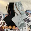 Calça Masculina de Seda Gelo Fluida, Estilo Fino de Verão, Marca Moderna, Calça Larga Reta Solta, Novo Modelo 2026, Calça Longa Casual Masculina