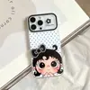 Funda para iPhone 17ProMax con Borde de Lunares y Lentejuelas, Estilo Dulce para Niña, Funda para Teléfono iPhone18