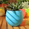 Macetas Pequeñas para Suculentas, Macetas Mini Bola de Piedra para Flores, Macetas Arcoíris, Macetas Perezosas de Plástico de Resina PP, Venta Directa del Fabricante