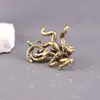 Figurinha de Polvo de Latão Vintage Beleza Ornamento de Mesa Nicho Personalidade Animal de Estimação para Chá Colecionável Artesanato Presente Fábrica Atacado
