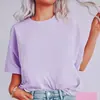 Moda Nuevo Pulóver de Cuello Redondo Europeo y Americano Camisetas Lisas para Hombre y Mujer Tops Casuales de Manga Corta Exportación Transfronteriza Aliexpress