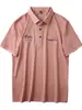 Camisa Polo de Algodón Piqué de Manga Corta para Hombre Verano Transpirable Delgado Media Manga Casual de Negocios Camiseta con Cuello Tipo Polo para Hombre A8825