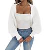 [En Stock] Cárdigan Corto Talla Europea Moda Femenina Europea y Americana Chal Cálido Holgado Abrigo Suéter Irregular