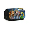 Estuche para lápices Roblox con tapa abatible Estudiante Caja de papelería de gran capacidad Estuche para lápices de poliéster estampado Estuche para lápices de gran capacidad