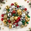 Bolas de Navidad Mixtas de 3/4/6 cm Set de 10 piezas Decoraciones Navideñas Bolas de Colores Bolas Recubiertas de Plástico Adornos para Árbol de Navidad