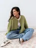 Nuevo Suéter Cardigan de Felpa de Botones Sencillos Estilo Perezoso Chic Suave Europeo y Americano Transfronterizo Otoño/Invierno 2026 para Mujer