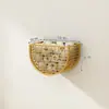 Caixa de Armazenamento de Cebolinha, Gengibre e Alho Cesta de Armazenamento de Cozinha Suporte de Parede para Pendurar Sem Furos Cesta Pequena para Pendurar Gengibre e Alho Artefato