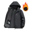 Tejido Impermeable y Cortavientos Transfronterizo para Comercio Exterior Más Terciopelo y Chaqueta Interior Engrosada Ropa Superior para Hombre Más Terciopelo Chaqueta de Exterior para Hombre