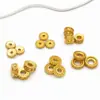 Cor de ouro antigo contas planas torcidas seis palavras mana espaçador pulseira DIY colar pulseira material com contas