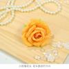 Flores Simuladas de Rosa Pequeña Tela de Seda Cabeza de Rosa Segura Venta al por Mayor Decoración de Pared de Flores para Fondo de Salón de Bodas Arreglo Floral Azul