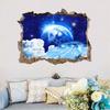 Adesivo de parede 3D de fantasia quebrando a parede planeta autoadesivo pintura decorativa para quarto de criança geração AliExpress transfronteiriça