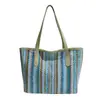 Bolsa de Mano Texturizada de Alta Calidad al por Mayor Bolsa Tote para Mujer 2026 Verano Nuevo Bolso de Hombro Tejido de Paja Bloque de Color Bolso para Viajar Debajo del Brazo