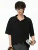 Camisa Polo Jacquard de Color Sólido Texturizado de Manga Corta para Verano 2026 para Hombres y Mujeres, Tendencia de Camiseta con Solapa de Remaches Estilo Urbano de Verano