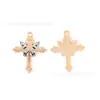 Colgante de aleación para accesorios de joyería esmaltada personalizados con forma de Cruz de Mariposa, cadena para teléfono, llavero, hecho a mano