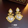 Pendientes de Borla de Perlas Carta de Amor Antigua Media Aguja Plata Nicho Aretes de Alta Gama Retro Lujo Ligero Accesorios para Orejas Venta al por Mayor Mujeres