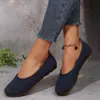Zapatos planos de punta redonda y poco profundos para mujer, nuevo estilo de verano 2026, transfronterizos, fáciles de usar, mocasines slip-on de talla grande, zapatos planos para mujer
