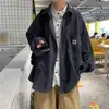 Camisa de pana de manga larga de color liso para hombre estilo Hong Kong 2024 nuevo otoño pareja suelta solapa forro neutro L