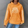 Comercio exterior transfronterizo nuevo 2024 estación independiente transfronterizo letra estampada top sudadera con capucha para mujer gofre