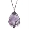 Accesorios Colgantes Piedra de la Vida Árbol Hecho a Mano Colgante Gota de Agua de Energía Collar de Cristal DIY Bobinado Retro Piedra Cruda Piedra Natural