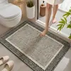 Alfombrilla de suelo para baño, alfombrilla de cuero absorbente para pies, secado rápido, antideslizante, adecuada para baño, inodoro y entrada, de color crema y resistente a las manchas