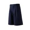 Fondo Blanco Pantalones Cortos de Traje Plisados Planos para Hombre Talla Grande Verano Finos de Alta Gama Pantalones de Cinco Puntos Dk26001P42